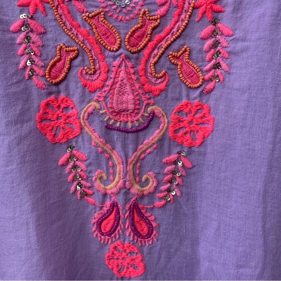 Lilly Pulitzer Amelia Island Tunic Lilac Verbena Linen Size Large Purple Pink - Picture 5 of 14
